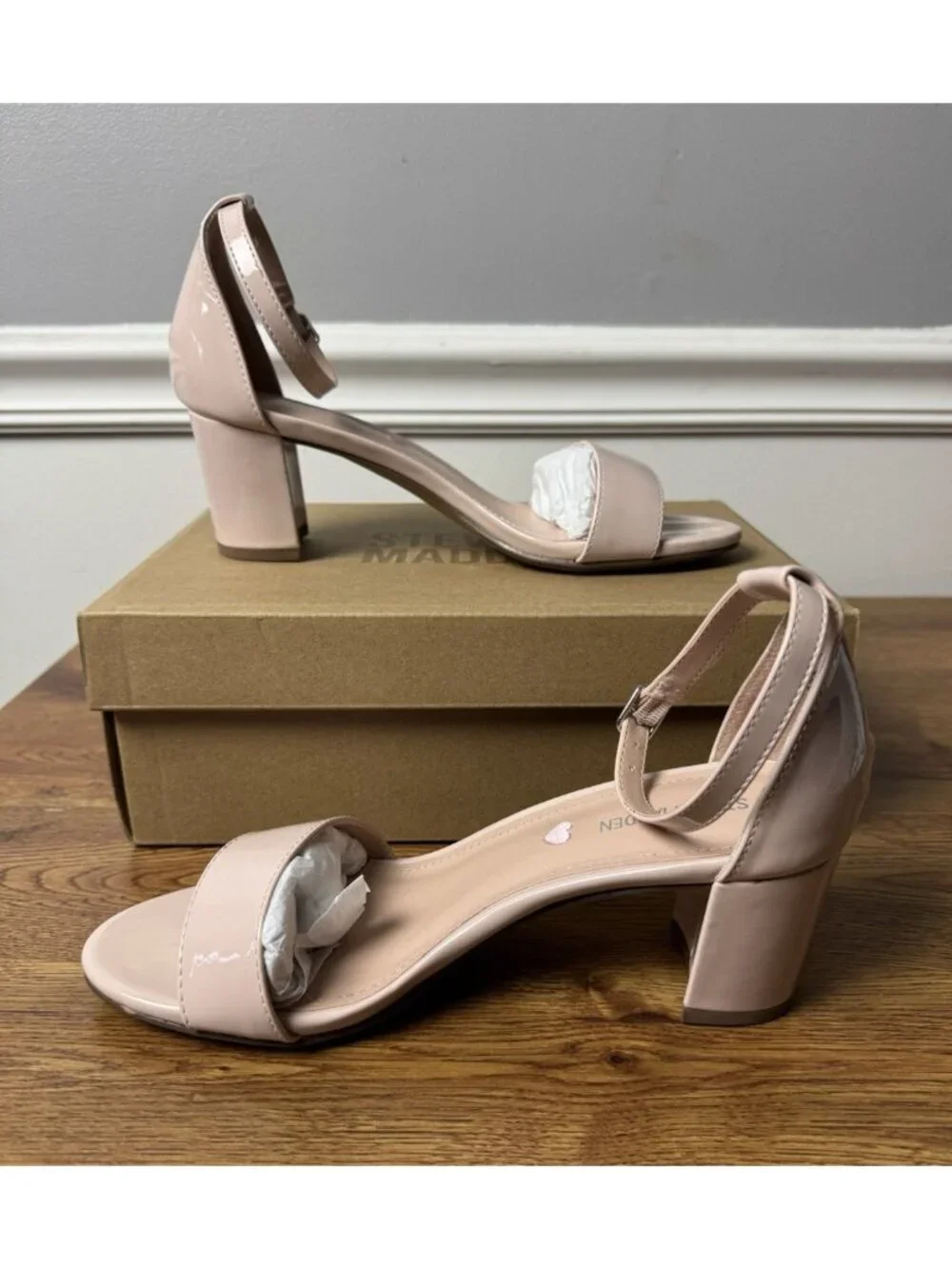 Steve Madden Carrson Heeled Sandals Size 5 Big Kid Synthetic Ankle Buckle Strap